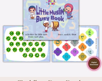 Libro de actividades islámico para niños pequeños / Alfabeto árabe, actividades de Ramadán (descarga digital)