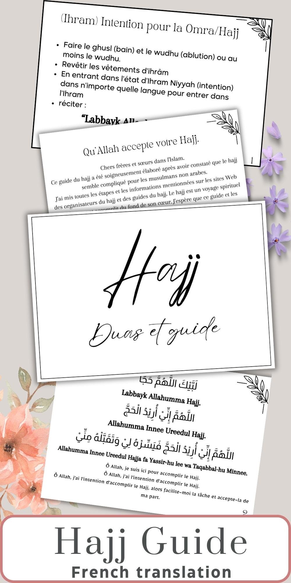 Hajj Guide.pdf French Hajj Guide Flash Cards: Islamic Pilgrim Prayers (PDF) - Etsy