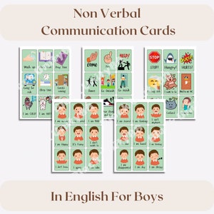 Cartes flash pour la communication non verbale Ressources sur l'autisme Ressources pour le développement d'exercices d'orthophonie pour enfants Tableaux sur l'autisme à impression numérique Carte PDF