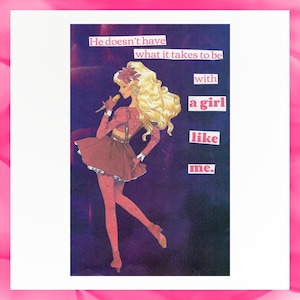 postale Barbie | Chapelle Roan Art | Art Barbie | Collage fait main | Art recyclé | Impression d'art mate physique | Barbie des années 90 | Cadeaux Barbie