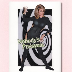 NOBODY&#39;S PUSSYCAT (Feminist Collage Art Print, Feminist Art Print, Retro Art, Vintage Art, Retro Collage, Ursula Andress, Collage Art Print)