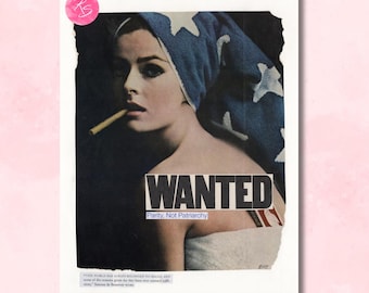 Feminist protest collage art wall decor; Anti-Patriarchy art print; Empowering art print; Recycled art