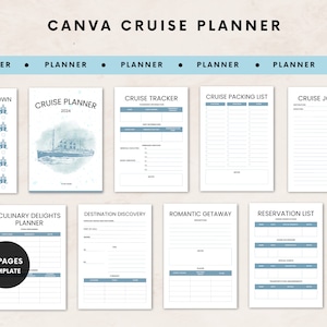 EDITABLE cruise planner, Canva template, Cruise travel agent, Cruise preparation 2024, travel agent template, printable cruise organizer