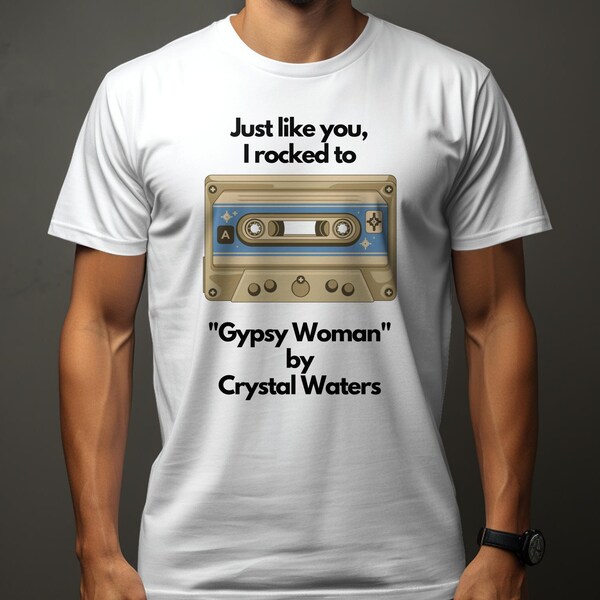 Vintage Kassette T-Shirt, Zigeunerin Crystal Waters Retro Musik T-Shirt, Unisex Classic Song Shirt, Grafik T-Shirt für Musikliebhaber