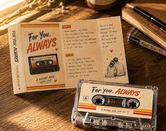 Anpassad kassettmixtape: Personlig spellista, retromusikpresent
