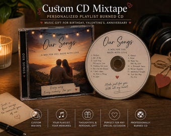 Custom CD Mixtape – Personalized Playlist Burned CD | Music Gift for Birthday, Valentine's, Anniversary