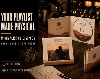 Personalized CD Mixtape: Custom Playlist, Minimalist Digipack