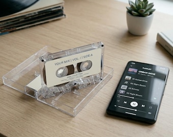 Anpassad Spotify-spellistakassett | Din musik på ett riktigt band | Personlig mixtape-present | Retromusikpresent