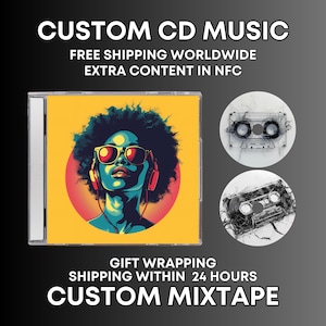 CD Mixtape personalizado con tus canciones y fotos favoritas: regalo único de CD de música personalizado: lista de canciones personalizada. CD Mixtape personalizado.