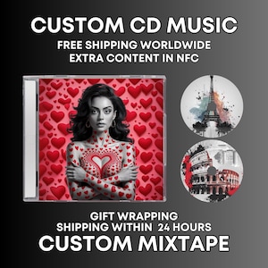 CD de mixtape personalizado – CD compacto personalizado com suas músicas | Fita de mixtape de música queimada | Disco personalizado retrô