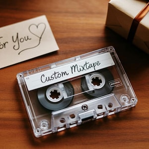 Custom Mixtape Cassette with Your Songs & Photos – Personalized Vintage Tape Gift for Retro Music Lovers, Unique Nostalgic Keepsake