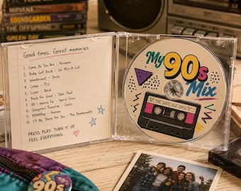 90-tals Mixtape CD – Anpassad Retro-spellista, Personlig Musikpresent
