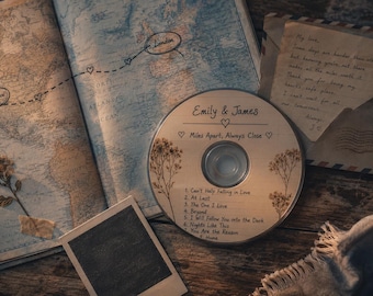 Present till långdistansförhållande – Anpassad LDR CD-mixtape – Musikminne till din 1-årsdag