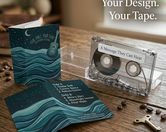 Custom Cassette & Cover Art | Your Design on a Real Tape | Personalized J-Card Cassette | Mixtape Gif