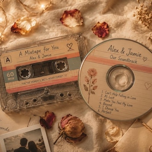 Mixtape CD personalizzato per anniversario – Regalo musicale personalizzato – CD retrò romantico per lui o per lei