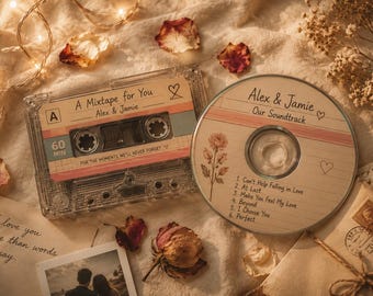 Custom Anniversary CD Mixtape – Personalized Music Gift – Romantic Retro CD for Him or Her