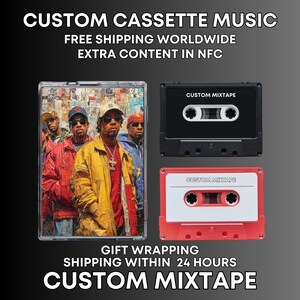 Presente personalizado de fita cassete de mixtape de hip hop – Fita de música rap personalizada para fãs de hip hop clássico ou moderno, presente retrô exclusivo para amantes da música