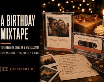 Birthday Mixtape Cassette Gift – Personalized Playable Tape with Their Favorite Songs for Friend or Family