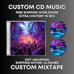 CD de mixtape personalizado, CD compacto de mixtape personalizado, produto de CD personalizado, CD personalizado de fita mista, áudio de até 80 minutos