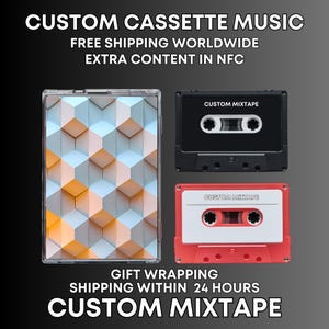 Fita Cassete Personalizada com Músicas e Fotos Personalizadas - Presente de Mixtape Romântico, Fita Cassete Estilo Anos 90, Gravação de Cassete Única