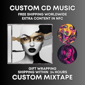 CD de Mix Tape Personalizado – Disco Compacto de Música Gravada Personalizada | Estilo de Vinil Mixtape | Presente de Disco Personalizado