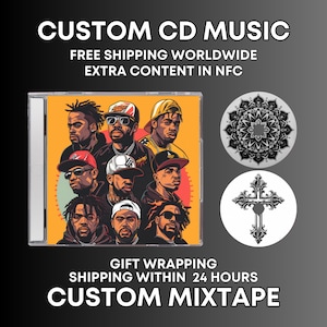 CD grabado personalizado con lista de canciones y fotos personalizadas: regalo exclusivo de Spotify, CD de mixtape con portada y arte de álbum personalizados