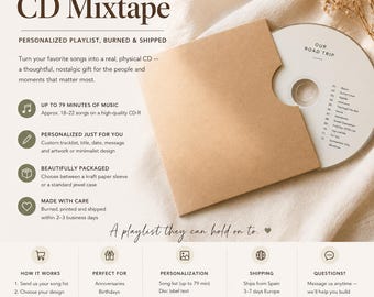 Custom CD Mixtape: Personalized Playlist, Burnable CD