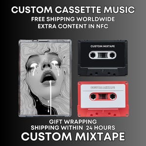 Mixtape personalizada, fita cassete personalizada, presente exclusivo, música retrô, mixtape, cassete vintage, álbum de música personalizado