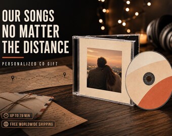 Long Distance Relationship Gift – Personalized CD Mixtape with Your Songs and Photo Cover