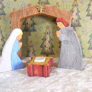 Small Ceramic Nativity, Hand Painted