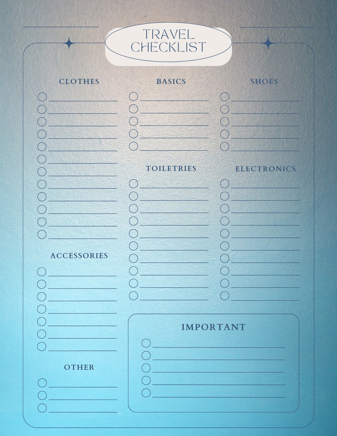 Travel, Checklist Template - Etsy
