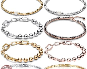 New 2024 Pandora Style Heart Charm Bracelets, Heart Clasp Snake Bone Chain Bracelet, Bracelet For Women, Sliver Bracelet, Gift for her