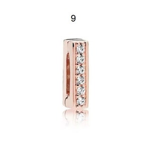 Pandora Charms, Reflexion Charms Rose Gold Charm Weiß Zirkonia Clips Perlen passen Original Anhänger Reflections Armband DIY Frauen Schmuck Geschenk 9