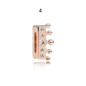 Pandora Charms, Reflexion Charms Rose Gold Charm Weiß Zirkonia Clips Perlen passen Original Anhänger Reflections Armband DIY Frauen Schmuck Geschenk 4