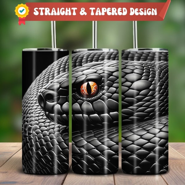 Black Snake Tumbler Wrap, Snake Tumbler PNG, 20 oz Tumbler Wrap Gift for Snake Lovers, Sublimation Tumbler, Snake Skin Texture Designs