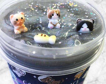 Slime transparent enduit - « Des chats dans l'espace »