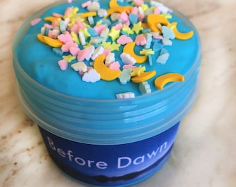 Morbido e soffice slime blu al burro "Before Dawn" - Star & Moon