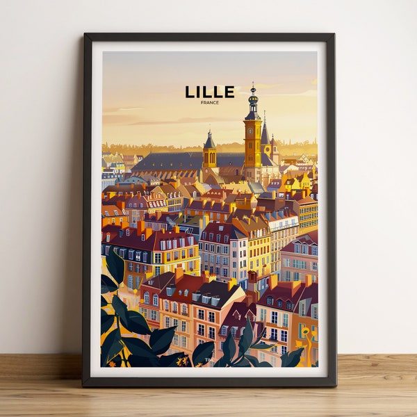 Affiche de LILLE · Affiche de voyage Lille · Impression d'art Lille · Poster Lille · Lille en France · Cadeau personnalisable