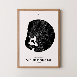 Affiche Vieux-Boucau, Poster Vieux-Boucau, Impression Vieux-Boucau, Carte Vieux-Boucau, Affiche Landes, Poster Landes, Cadeau Vieux-Boucau
