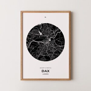 Affiche Dax, Poster Dax, Impression Dax, Affiche de Dax, Carte Dax, Affiche Landes, Poster Landes, Cadeau Dax