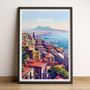 NAPLES poster · Naples travel poster · Naples poster · Naples in Italy · Customizable gift