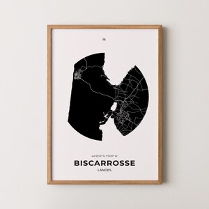 Affiche Biscarrosse, Poster Biscarrosse, Impression Biscarrosse, Carte Biscarrosse, Affiche Landes, Cadeau Biscarrosse