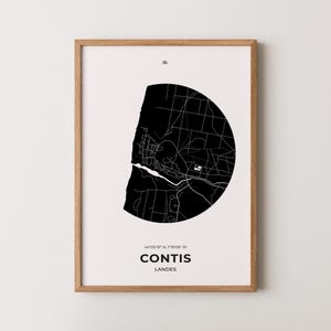 Affiche Contis, Poster Contis, Impression Contis, Affiche de Contis, Carte Contis, Affiche Landes, Poster Landes, Cadeau Contis