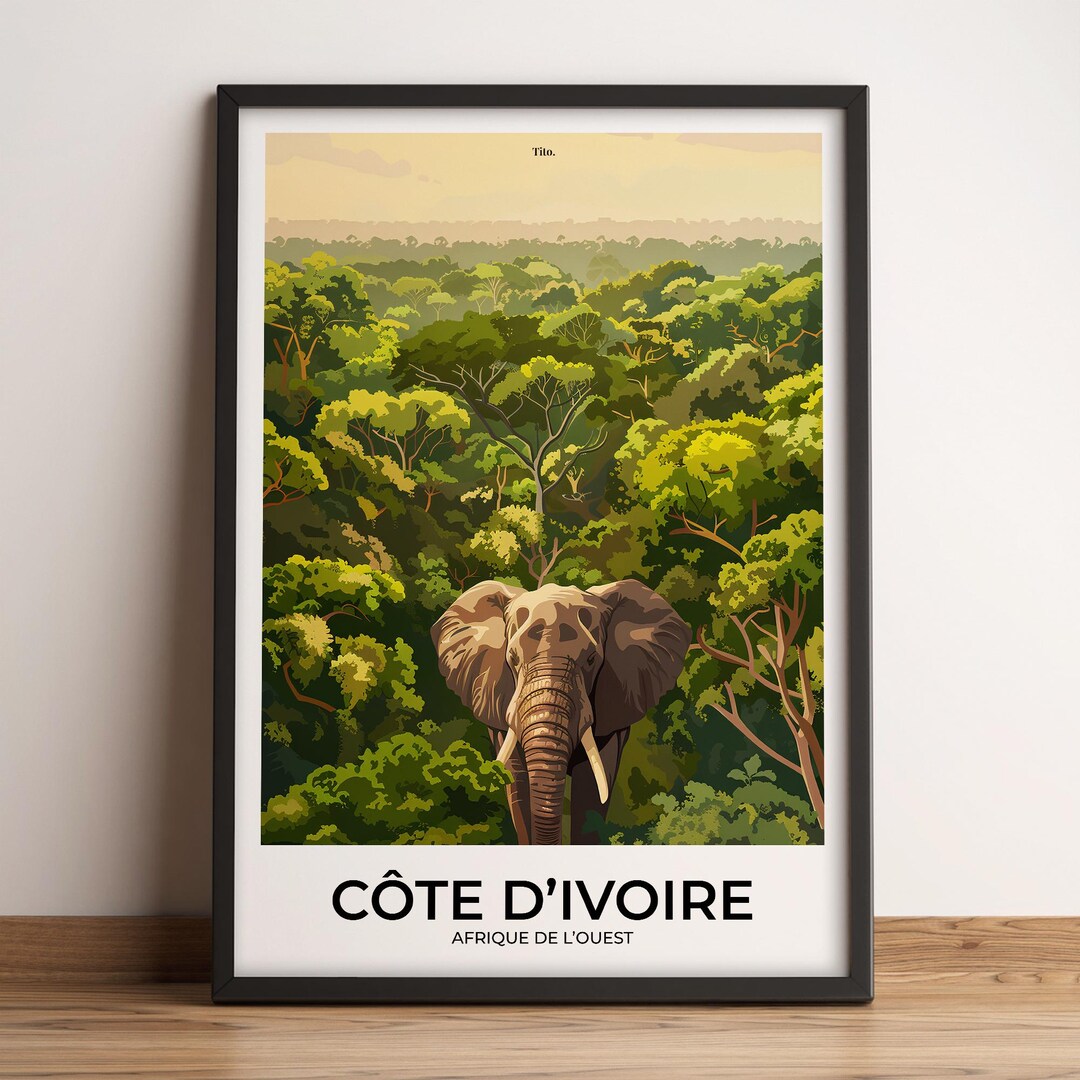 IVORY COAST Poster Ivory Coast Travel Poster Ivory Coast Art Print ...