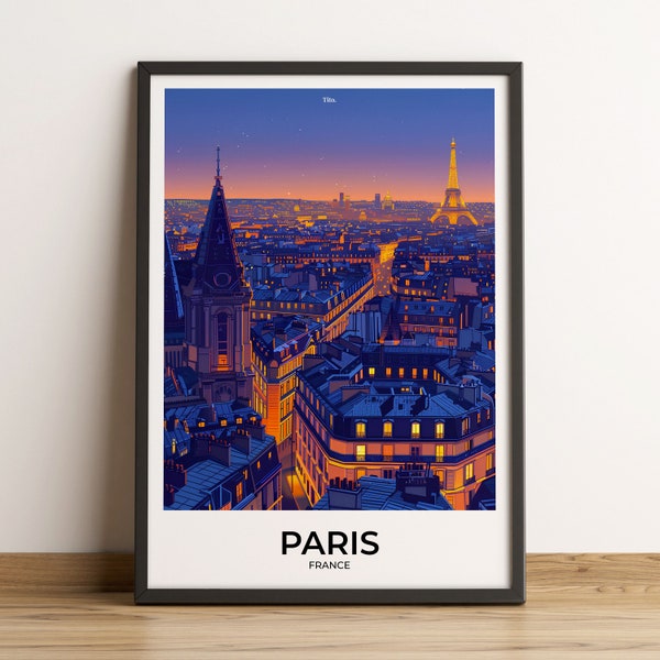 Affiche de PARIS · Affiche voyage Paris · Impression d'art Paris · Poster Paris · Paris en France · Cadeau personnalisable