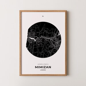 Affiche Mimizan, Poster Mimizan, Impression Mimizan, Affiche de Mimizan, Carte Mimizan, Affiche Landes, Poster Landes, Cadeau Mimizan