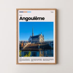 Affiche Angoulême, Poster Angoulême, Impression Angoulême, Photo d'art Angoulême, Affiche France, Cadeau affiche de voyage