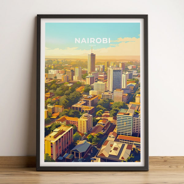Affiche NAIROBI · Affiche de voyage Nairobi · Impression d'art Nairobi · Poster Nairobi · Nairobi au Kenya · Cadeau personnalisable