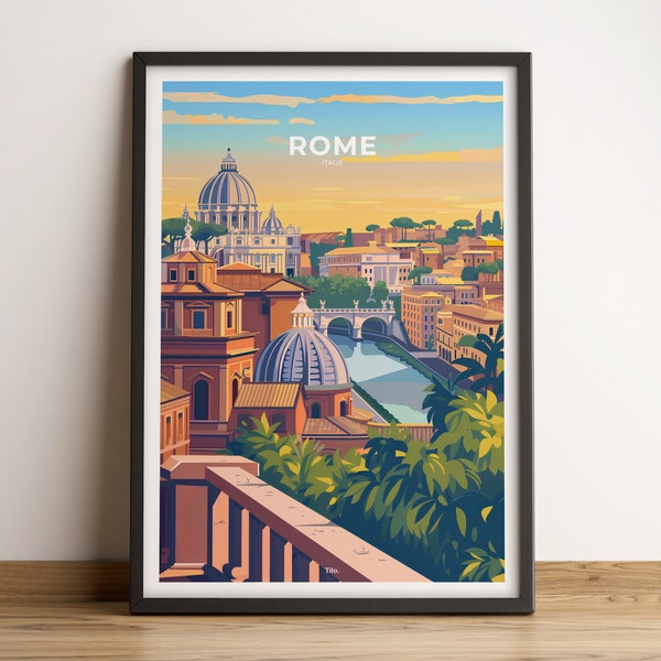 Affiche ROME · Affiche voyage Rome · Poster Rome · Rome en Italie · Cadeau personnalisable