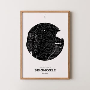 Affiche Seignosse, Poster Seignosse, Impression Seignosse, Carte Seignosse, Affiche Landes, Poster Landes, Cadeau Seignosse